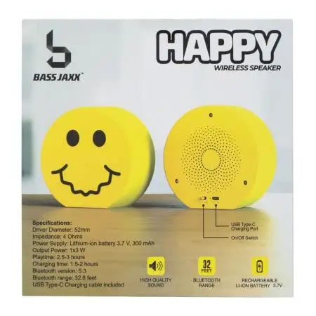 BASS JAXX  HAPPY  WIRELESS SPEAKER  BLUETHOOTH